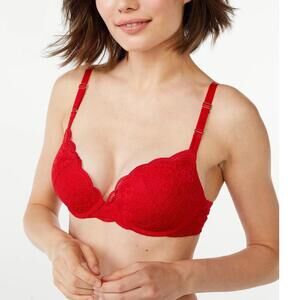 Joyspun New Women's Lace Push Up Underwire Bra | Red Size 38C NWT